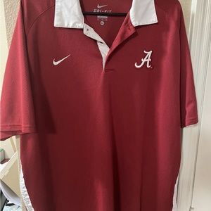 Nike Alabama Crimson Tide Maroon w/ White Collar Dri-fit Polo Mens XL